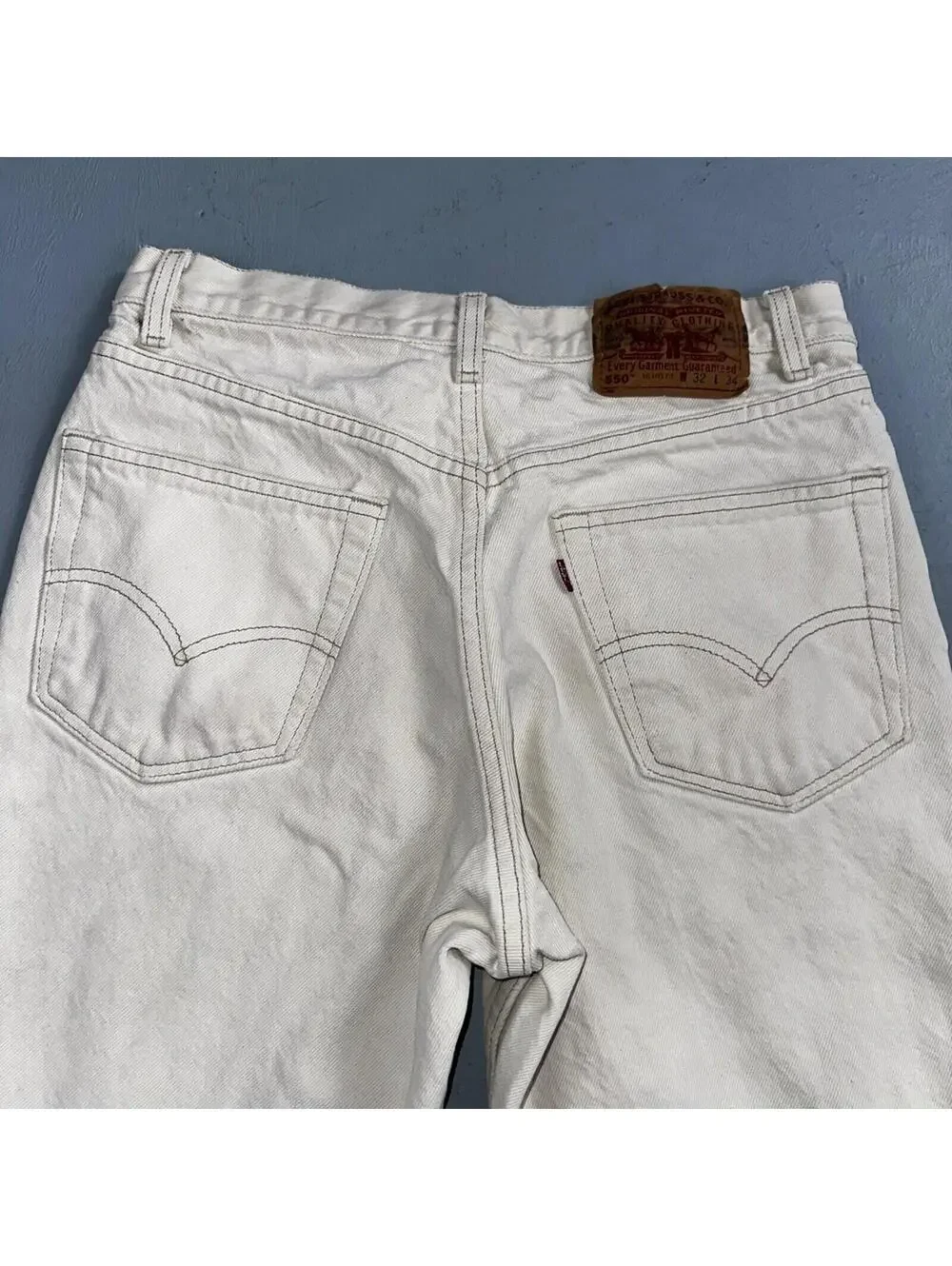 Levis 550 Vintage 90s USA Red Tab Jeans 32x34 White Wash 501 Act 30x32